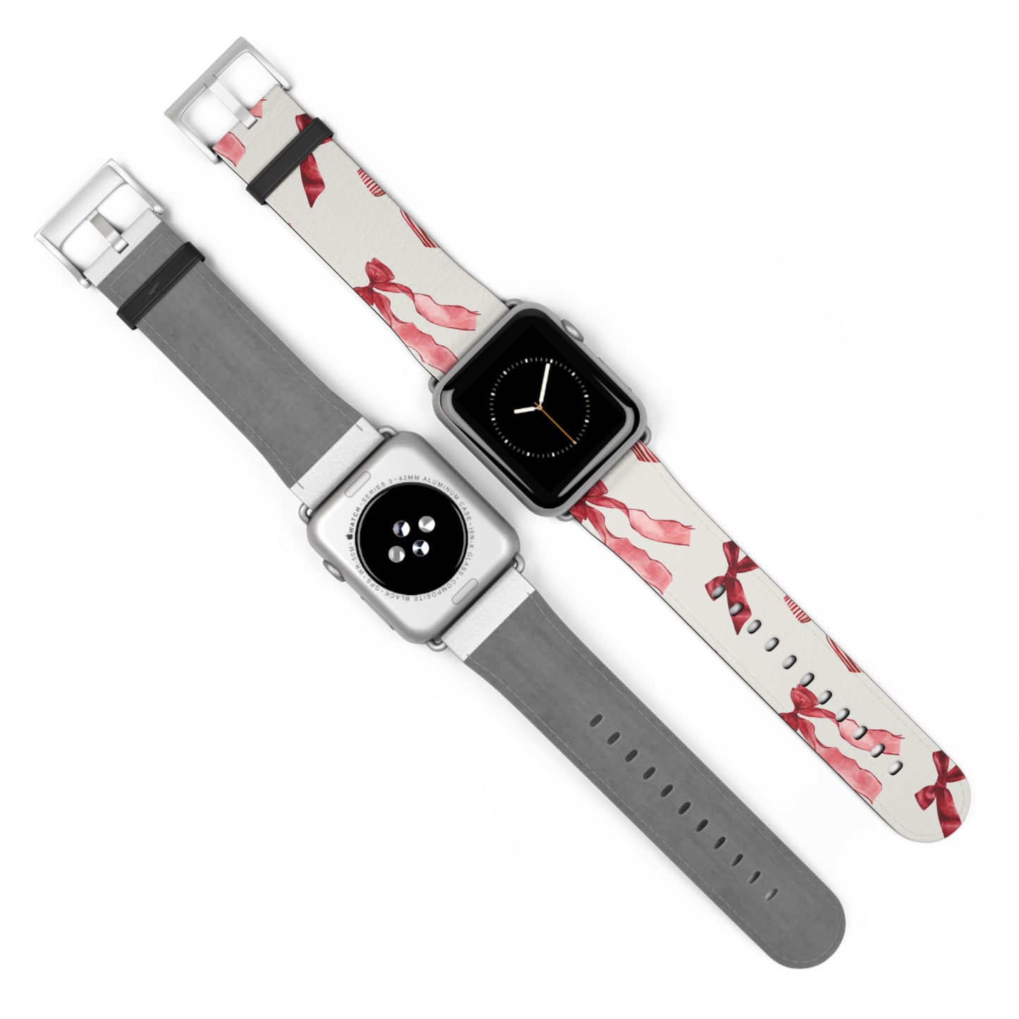 Burgundy Chic Bow Design Apple Watch Band - Vegan Leather, Eco-Friendly & Stylish