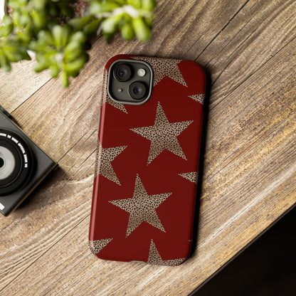 Leopard Star Luxe - Burgundy Edition | Aesthetic Coquette Phone Case for iPhone & Galaxy - JGUS