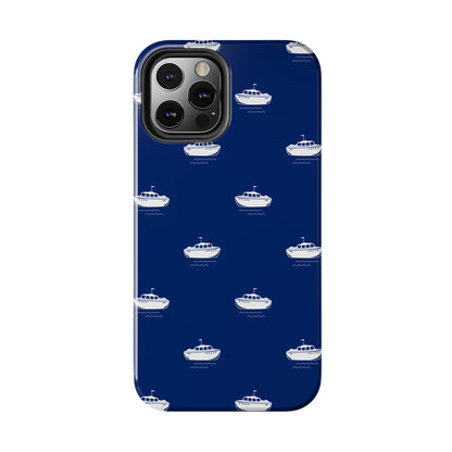 Blue Boat Phone Case – Calm Ocean Pattern for iPhone & Samsung, Durable & Stylish Protection