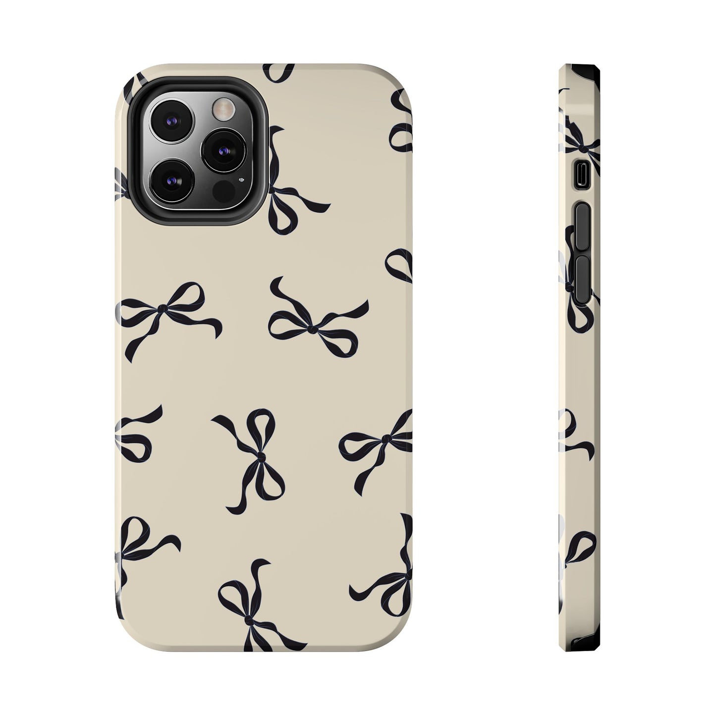 Beige and Black Bow Phone Case