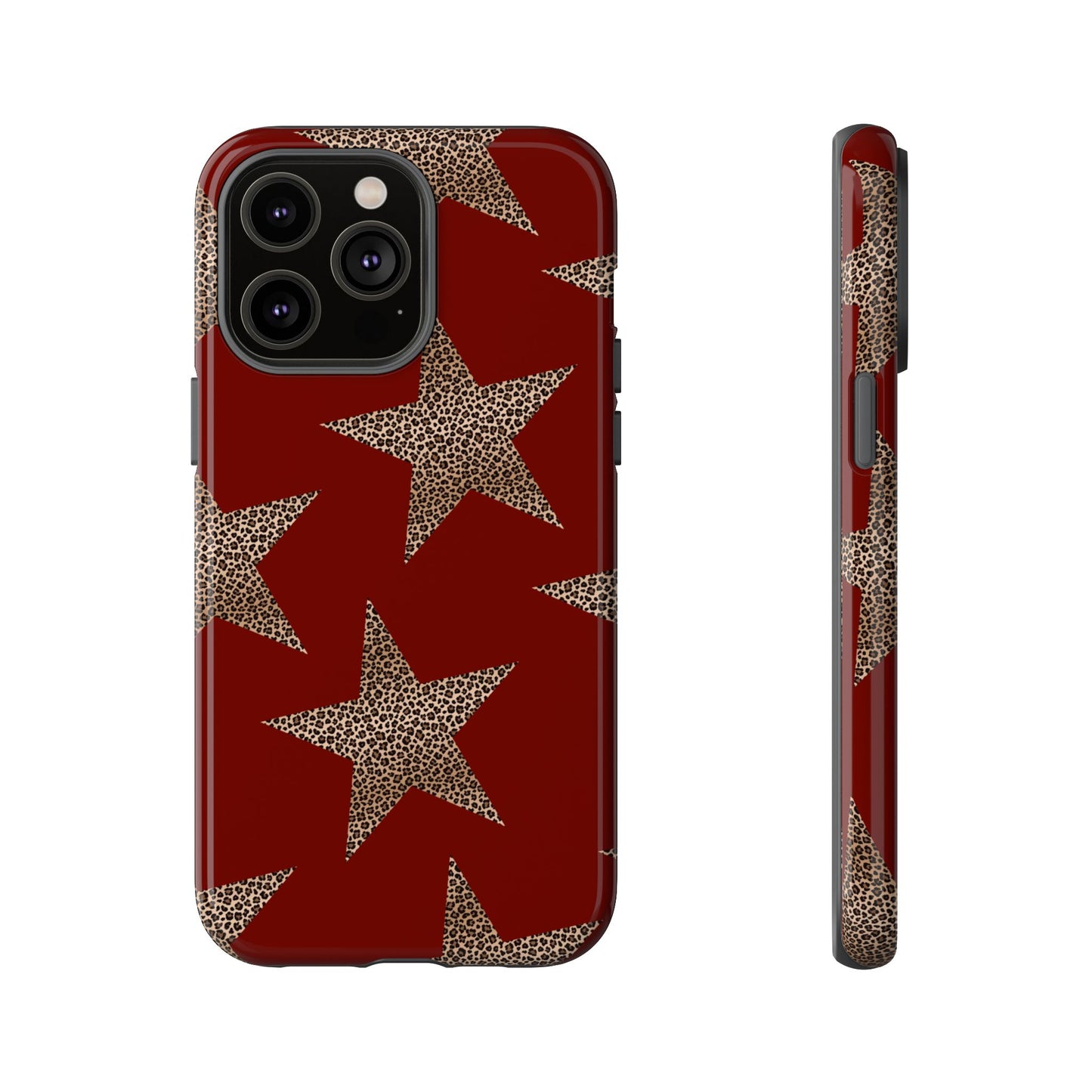 Leopard Star Luxe - Burgundy Edition | Aesthetic Coquette Phone Case for iPhone & Galaxy - JGUS