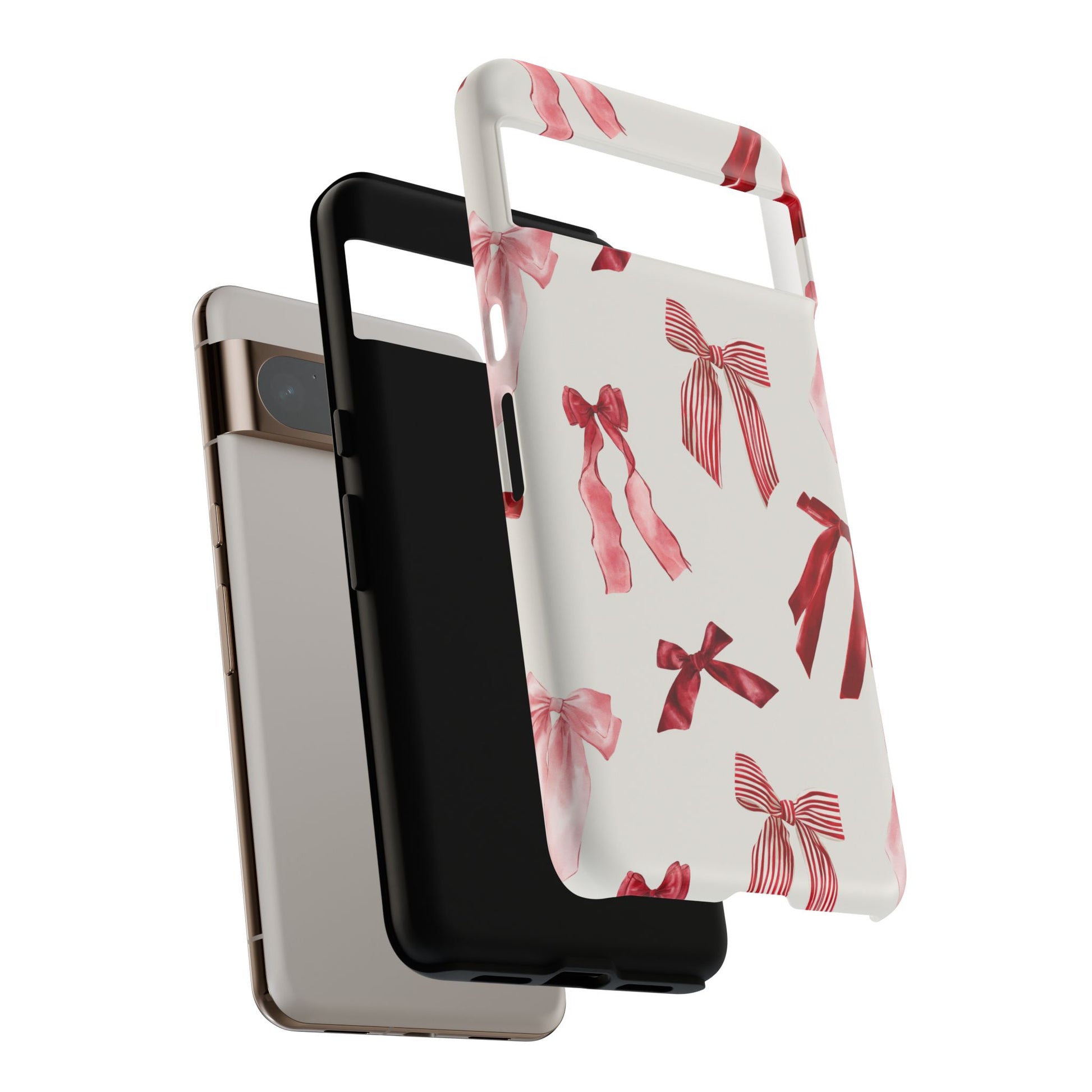 Burgundy Chic Bow Design Phone Case - JGUS