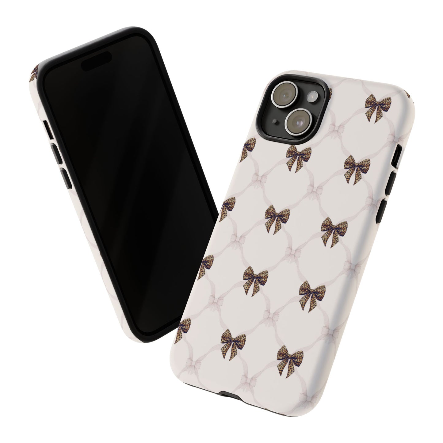 Chic Bow Pattern Phone Case | Elegant Clear Protective Case | Stylish iPhone & Samsung Cover - JGUS