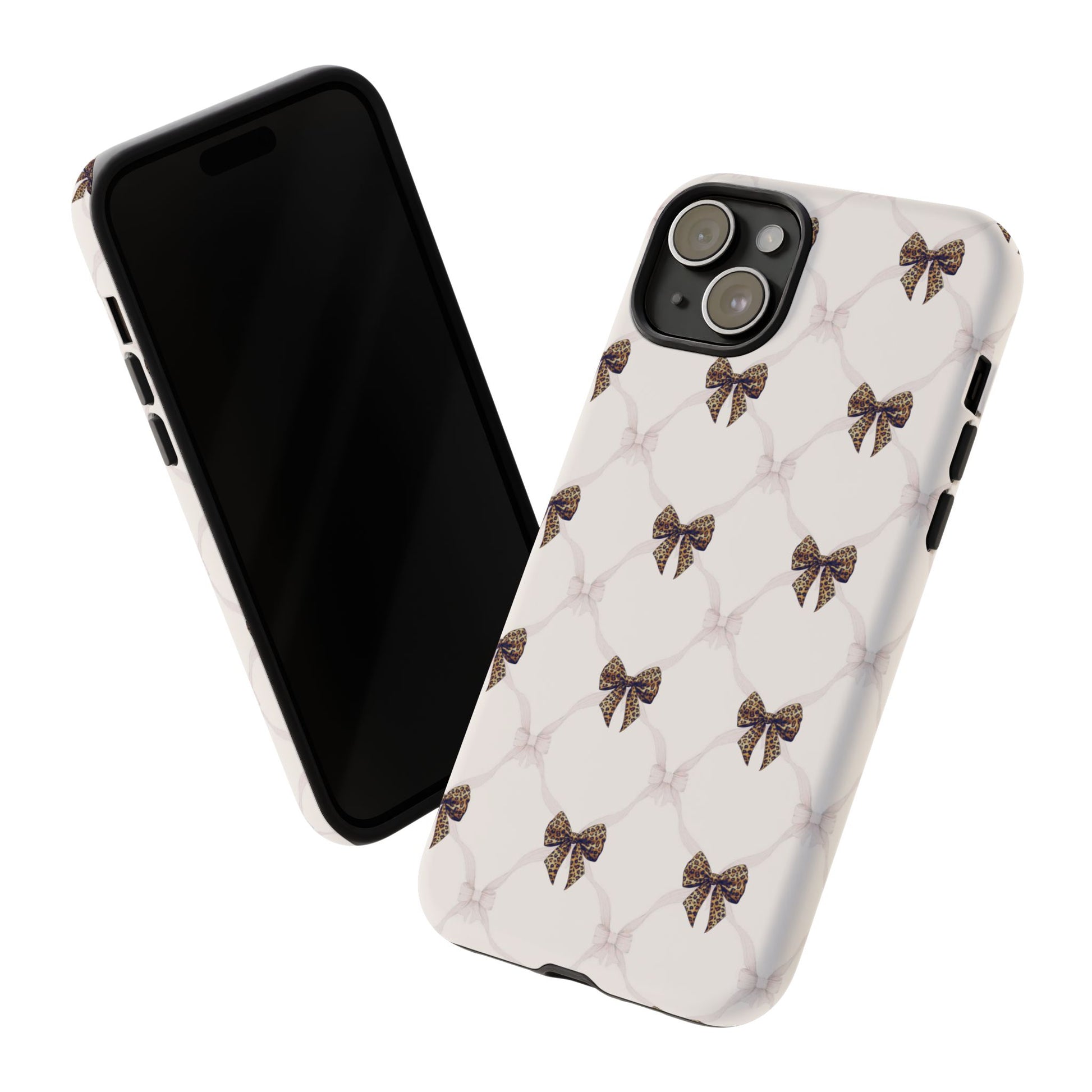 Chic Bow Pattern Phone Case | Elegant Clear Protective Case | Stylish iPhone & Samsung Cover - JGUS