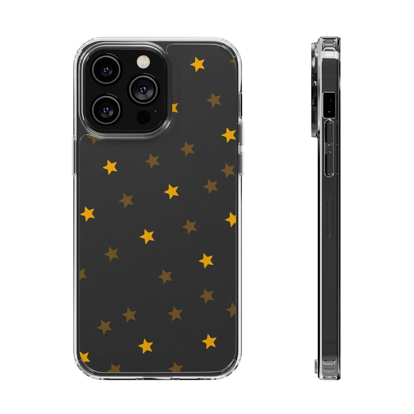 Yellow Stars Clear Phone Case – Stylish, Durable Protection