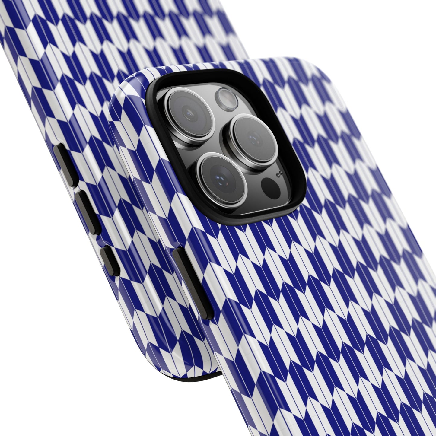 Navy Blue Geometric Phone Case for iPhone Samsung Pixel – Minimal Pattern Modern Aesthetic - JGUS