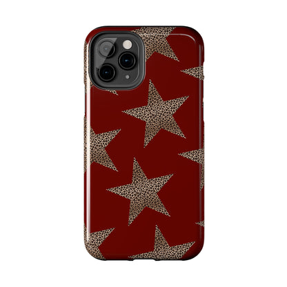 Leopard Star Luxe - Burgundy Edition | Aesthetic Coquette Phone Case for iPhone & Galaxy