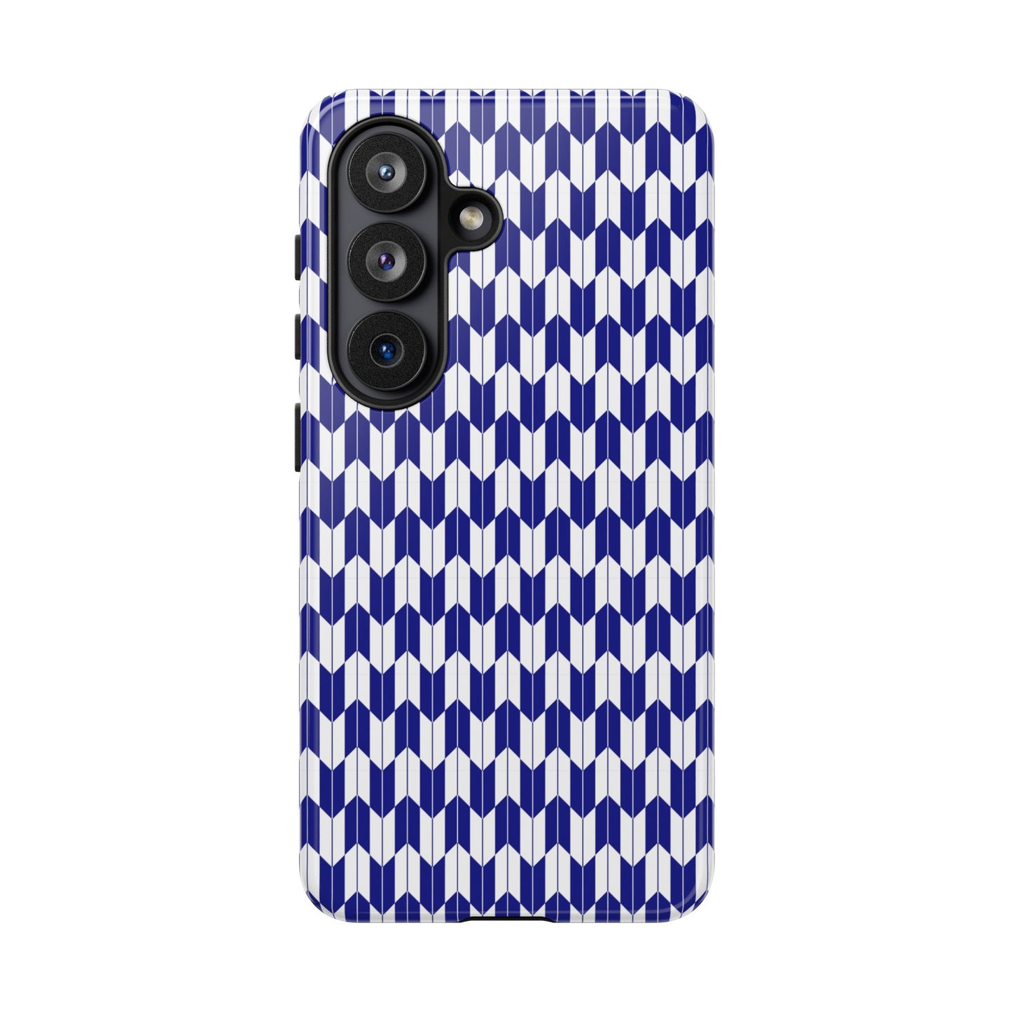 Navy Blue Geometric Phone Case for iPhone Samsung Pixel – Minimal Pattern Modern Aesthetic - JGUS