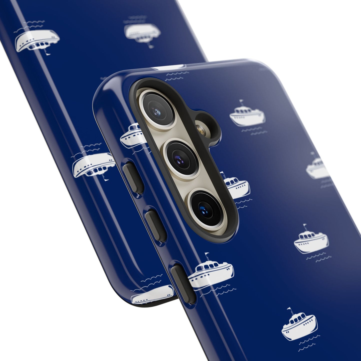 Blue Boat Phone Case – Calm Ocean Pattern for iPhone & Samsung, Durable & Stylish Protection - JGUS