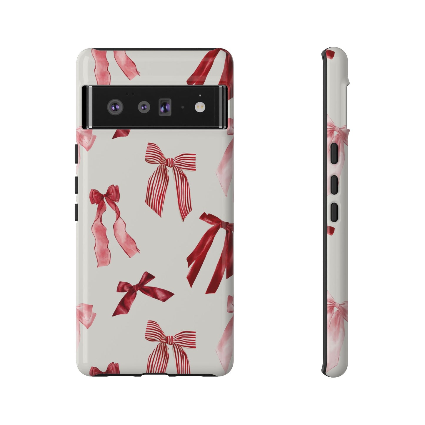 Burgundy Chic Bow Design Phone Case - JGUS