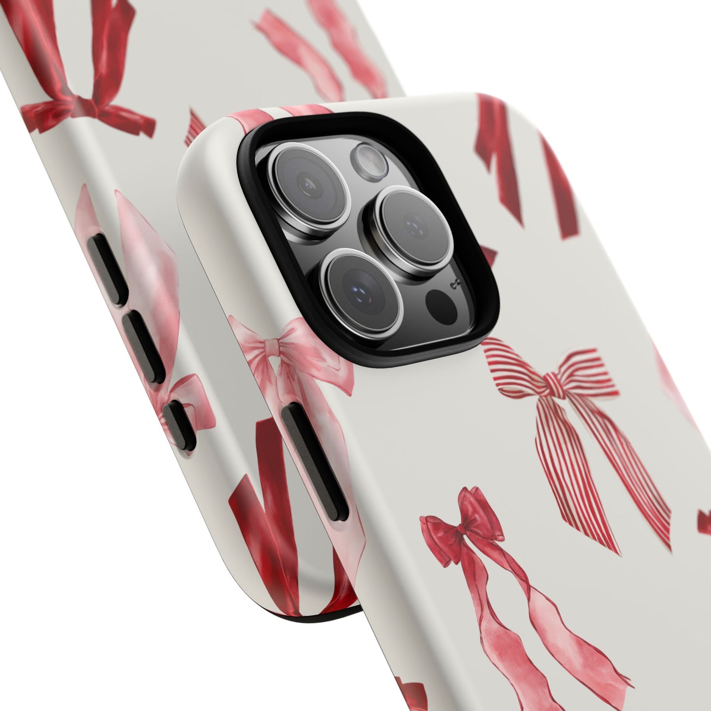 Burgundy Chic Bow Design Phone Case - JGUS