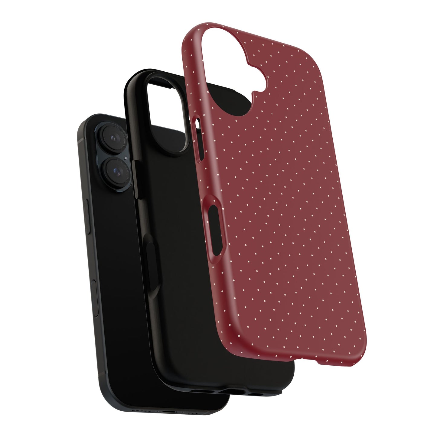 Burgundy  & White Dots Case - JGUS