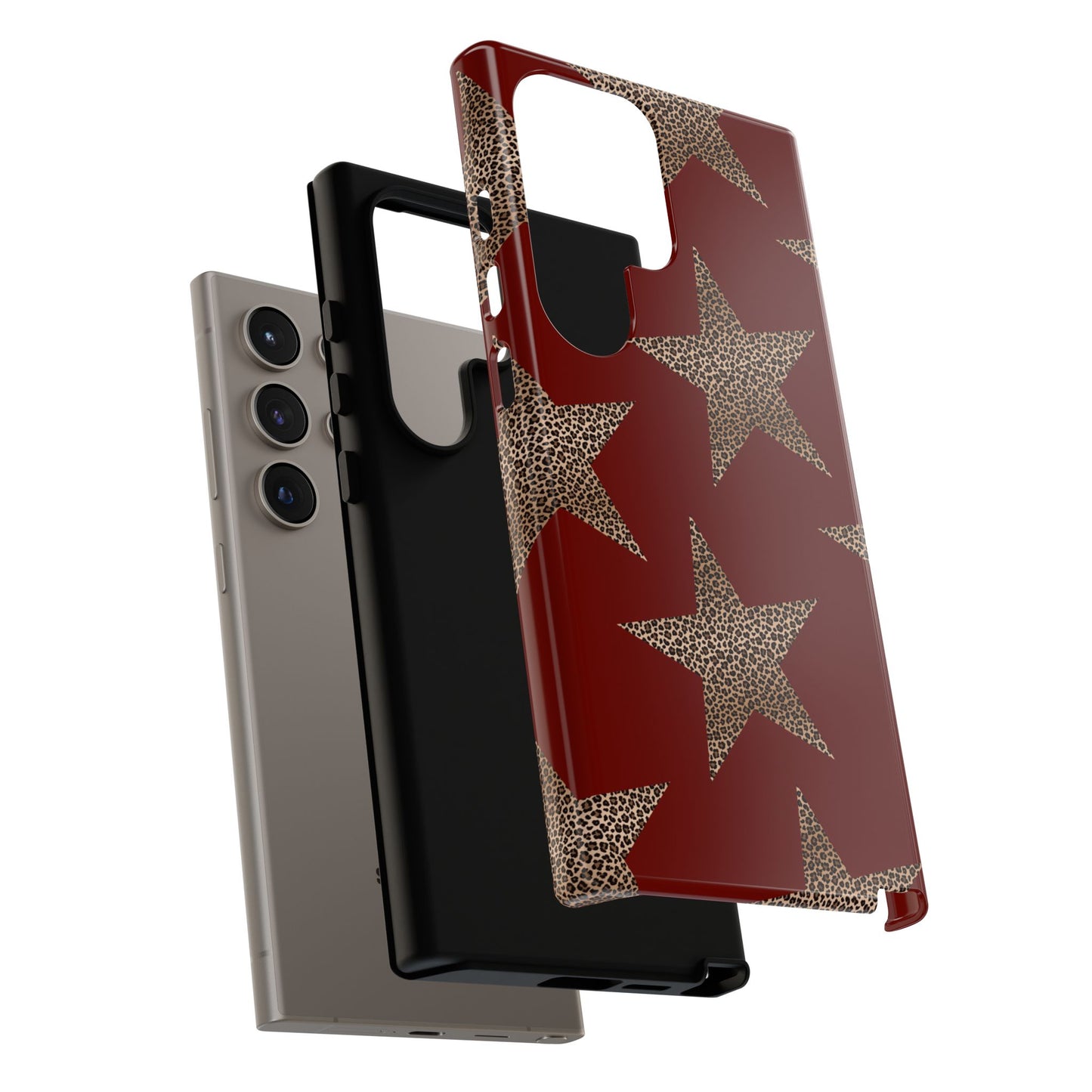 Leopard Star Luxe - Burgundy Edition | Aesthetic Coquette Phone Case for iPhone & Galaxy - JGUS