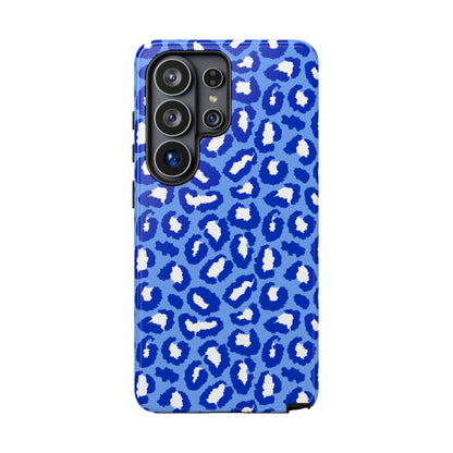 Leopard Vibes - Blue Edition Phone Case for iPhone & Samsung - Stylish & Durable Animal Print Case - JGUS
