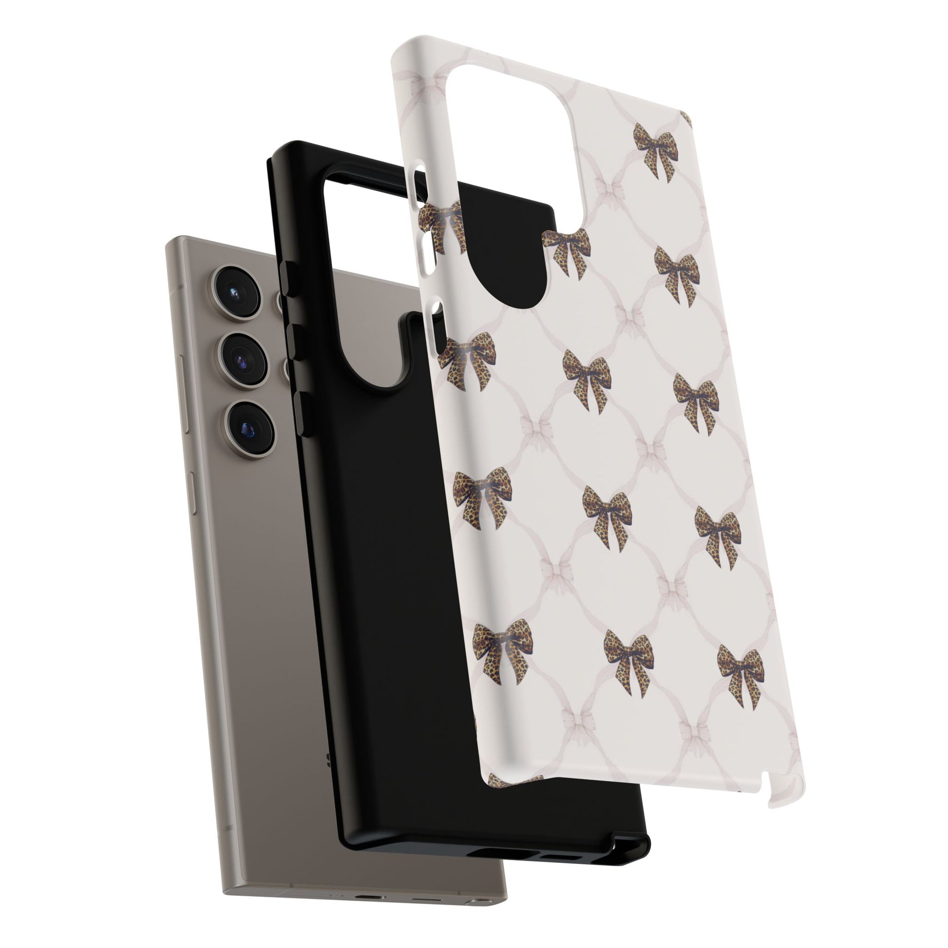 Chic Bow Pattern Phone Case | Elegant Clear Protective Case | Stylish iPhone & Samsung Cover - JGUS
