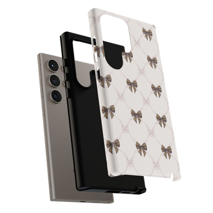Chic Bow Pattern Phone Case | Elegant Clear Protective Case | Stylish iPhone & Samsung Cover - JGUS