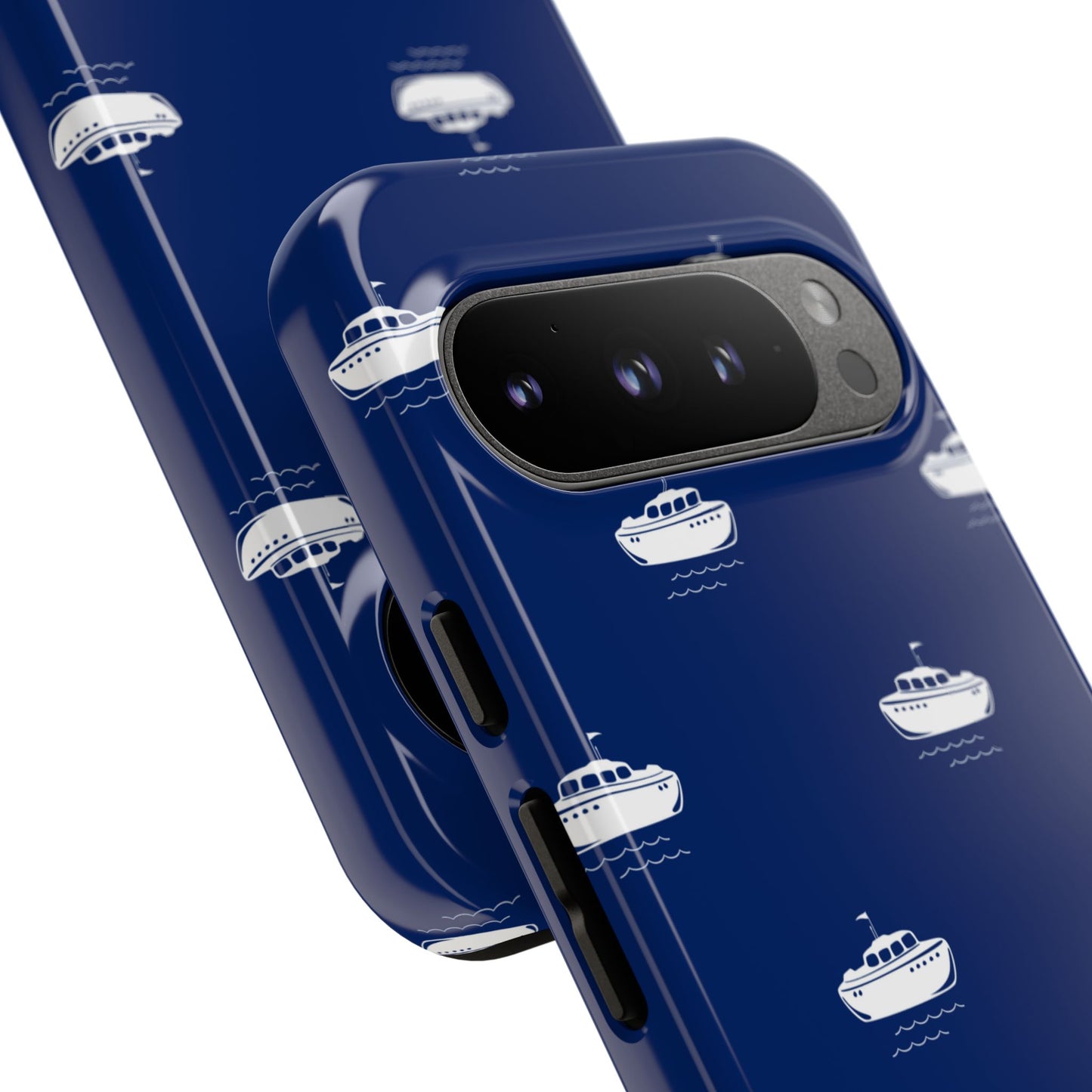 Blue Boat Phone Case – Calm Ocean Pattern for iPhone & Samsung, Durable & Stylish Protection - JGUS
