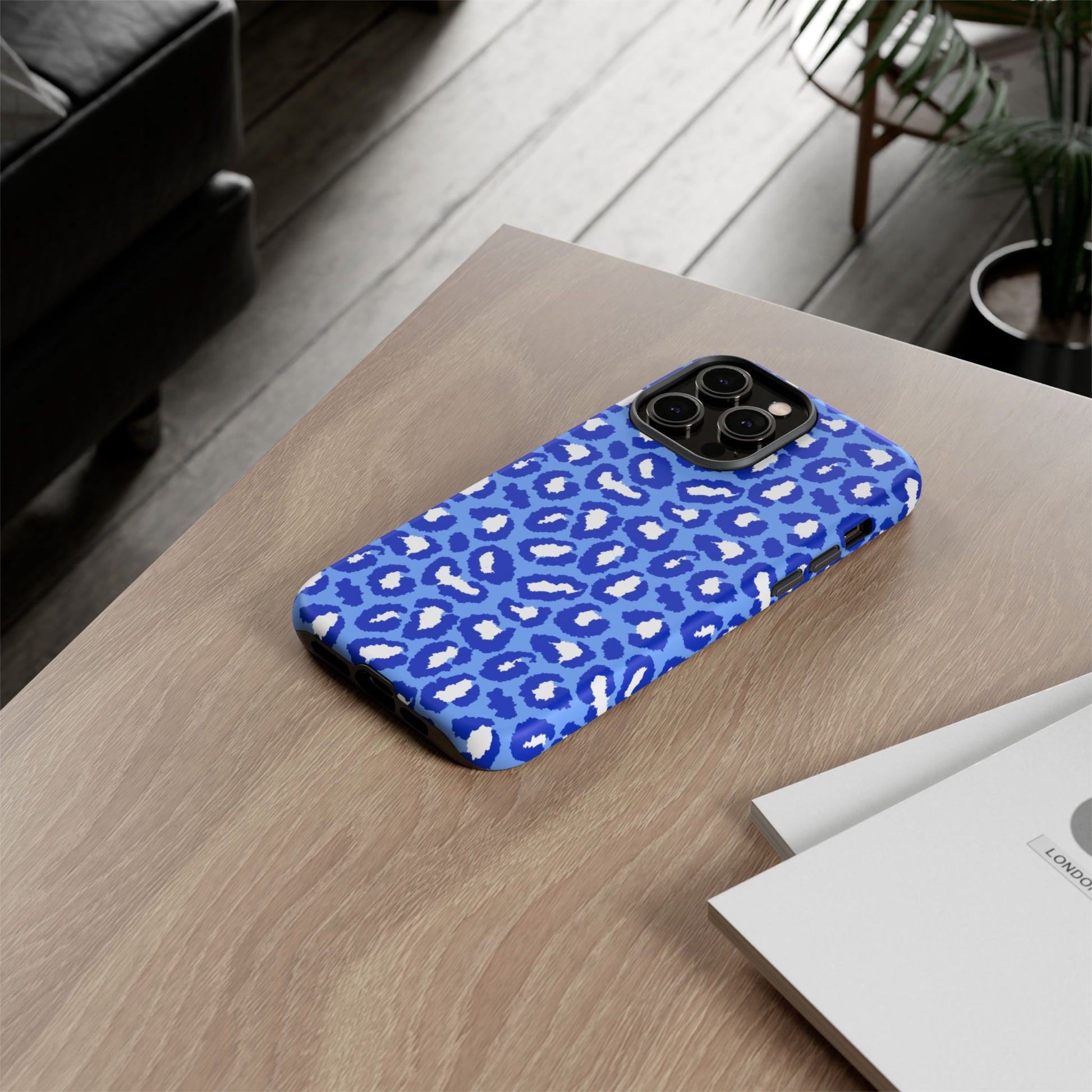 Leopard Vibes - Blue Edition Phone Case for iPhone & Samsung - Stylish & Durable Animal Print Case - JGUS