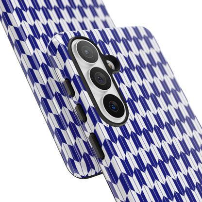 Navy Blue Geometric Phone Case for iPhone Samsung Pixel – Minimal Pattern Modern Aesthetic - JGUS