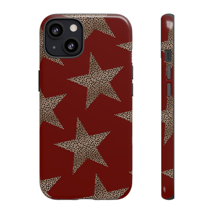 Leopard Star Luxe - Burgundy Edition | Aesthetic Coquette Phone Case for iPhone & Galaxy - JGUS