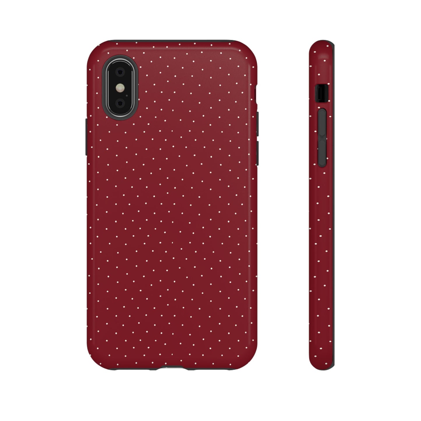 Burgundy  & White Dots Case - JGUS