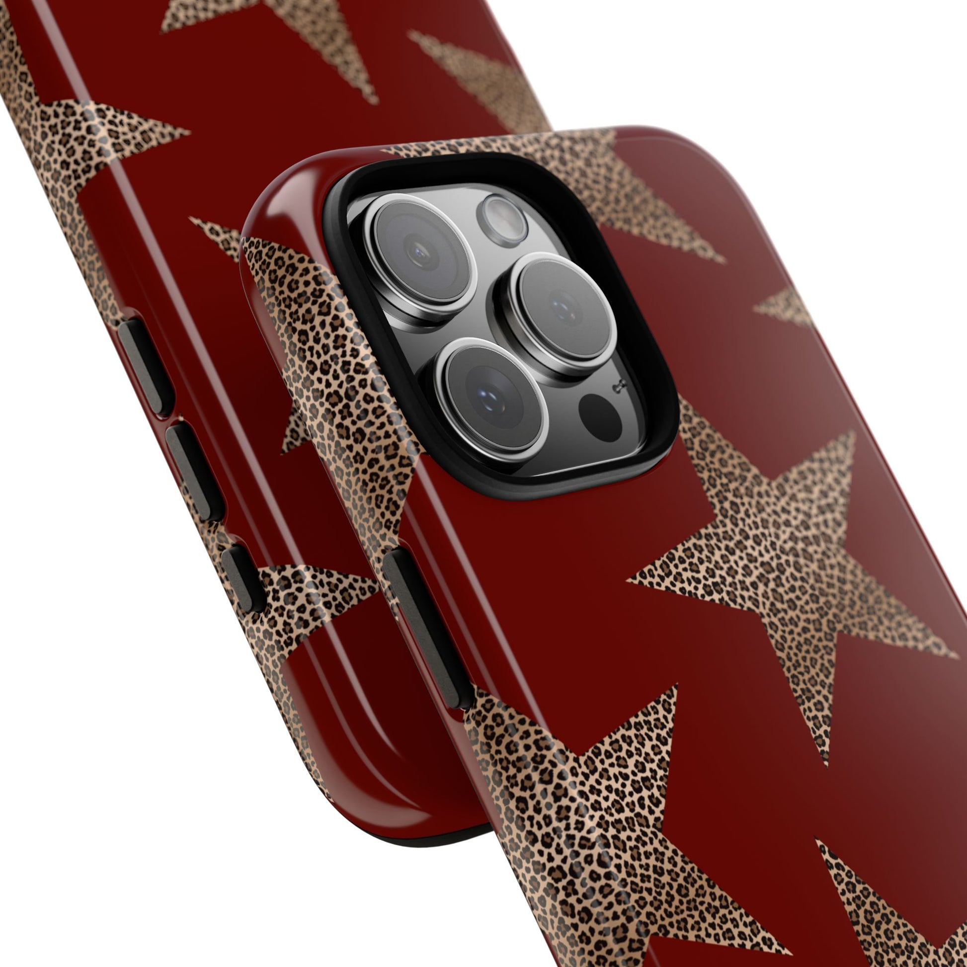 Leopard Star Luxe - Burgundy Edition | Aesthetic Coquette Phone Case for iPhone & Galaxy - JGUS
