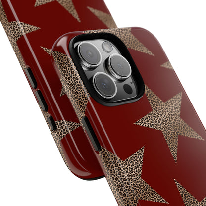 Leopard Star Luxe - Burgundy Edition | Aesthetic Coquette Phone Case for iPhone & Galaxy - JGUS