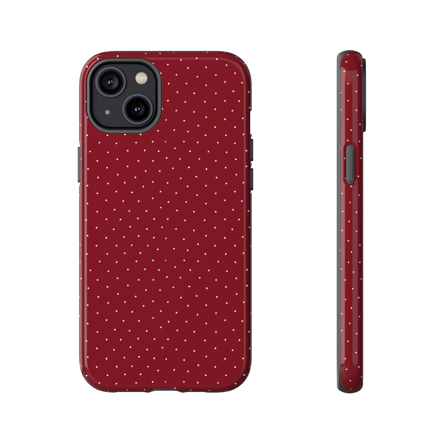 Burgundy  & White Dots Case - JGUS