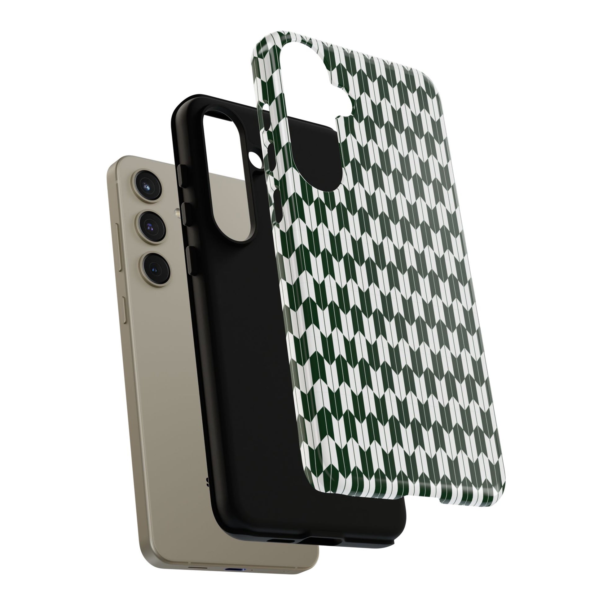 Green Harmony Geometric Phone Case – Durable, Slim, and MagSafe Compatible - JGUS