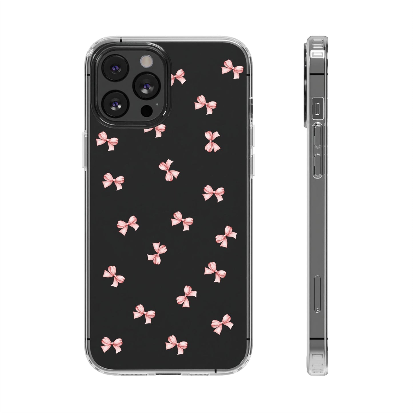 Pink Bow Dreams Clear Phone Case