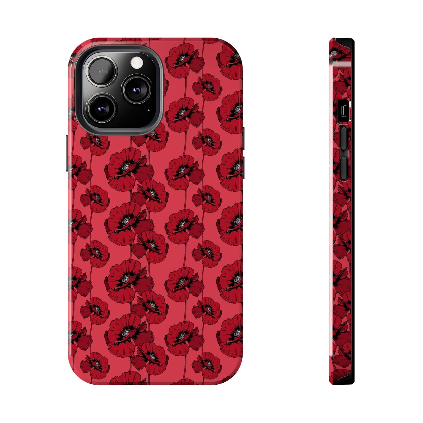 Scarlet Sketch | Red Poppy Floral Phone Case – Aesthetic Protective Cover for iPhone & Samsung