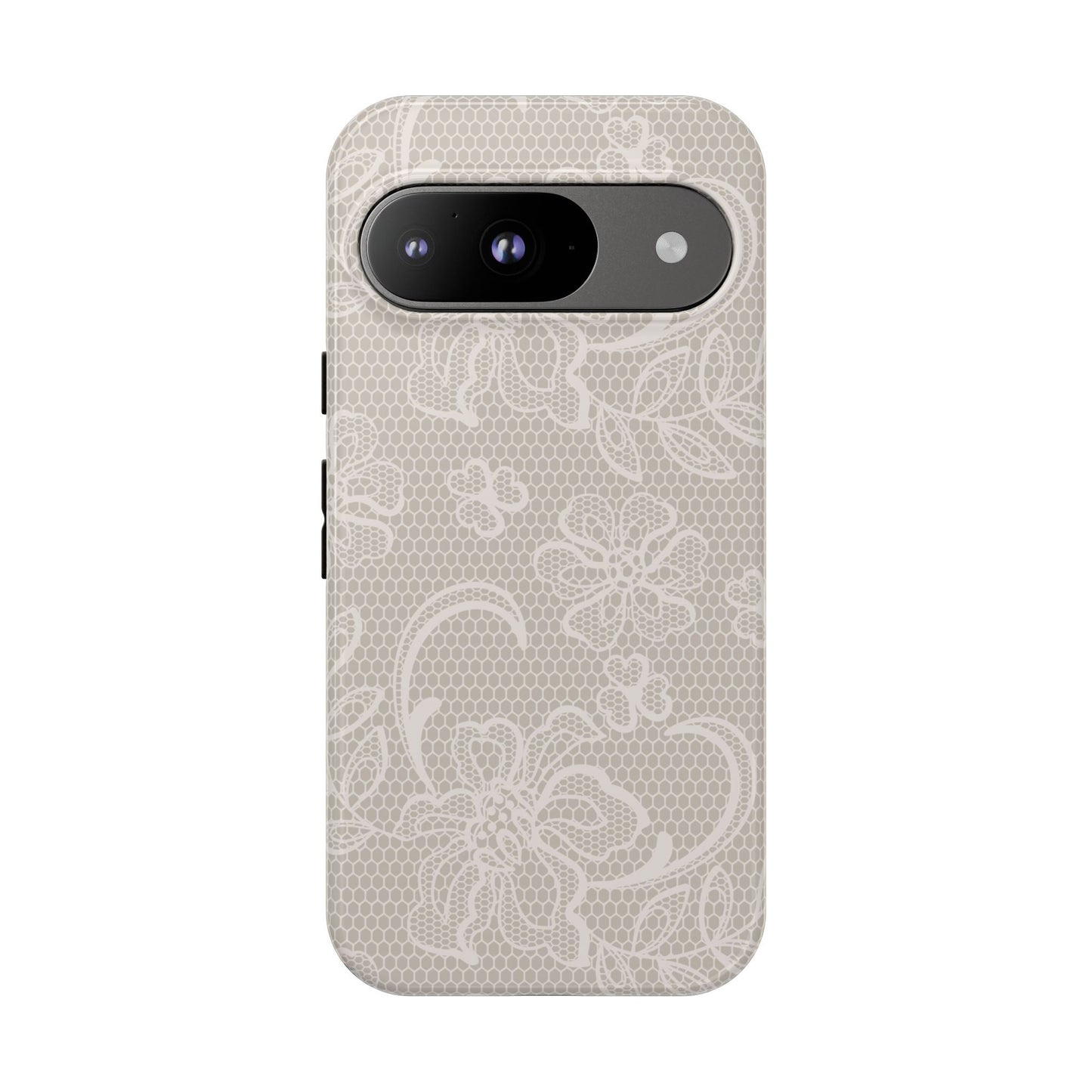 Lace Phone Case for iPhone Samsung Pixel – Cream Floral Elegant Aesthetic - JGUS