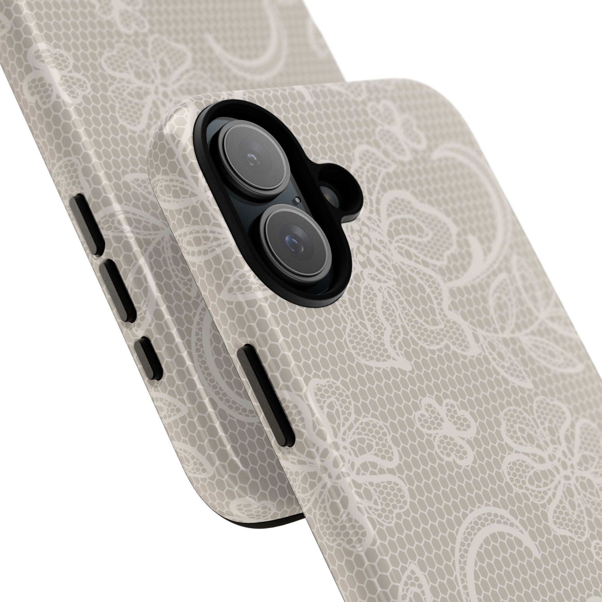 Lace Phone Case for iPhone Samsung Pixel – Cream Floral Elegant Aesthetic - JGUS