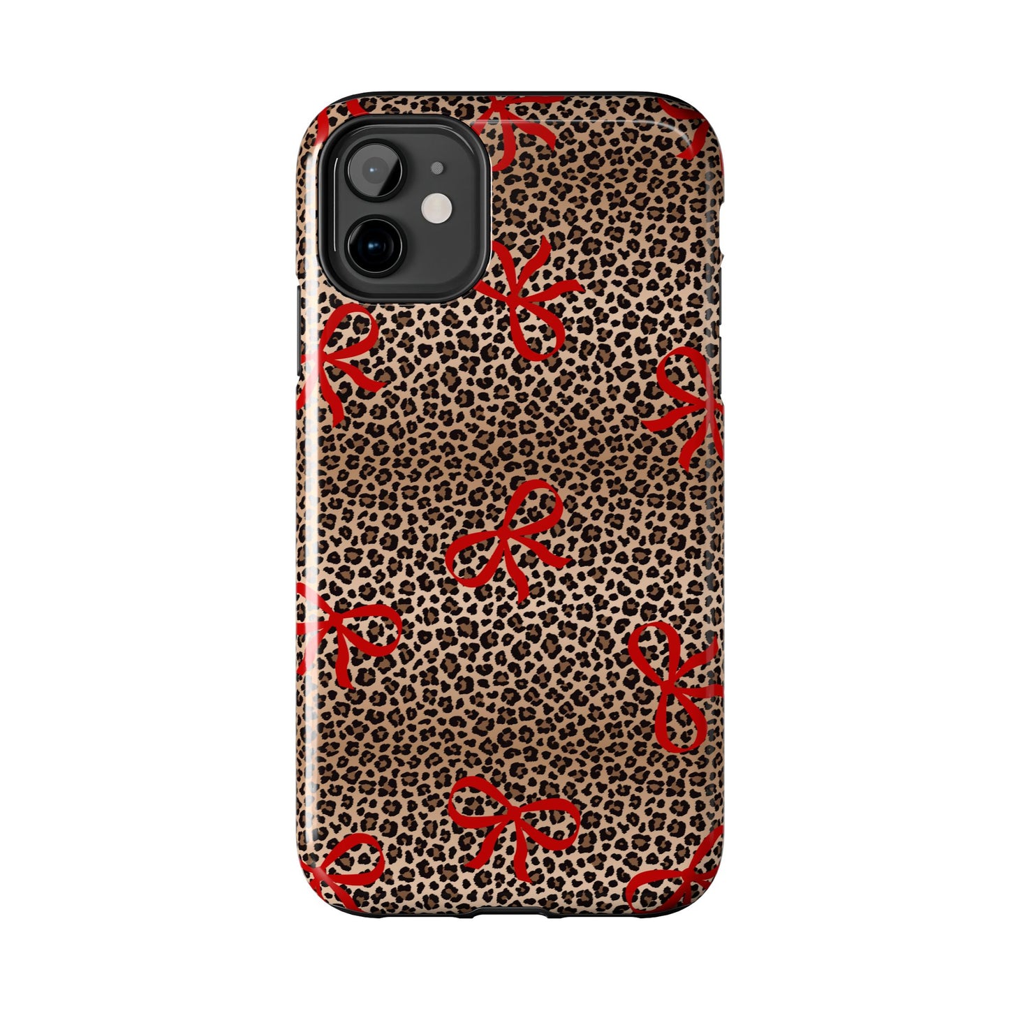 Bold Bow Leopard Print Phone Case – Aesthetic Protective Cover for iPhone & Samsung - Fashionable Animal Print Cover