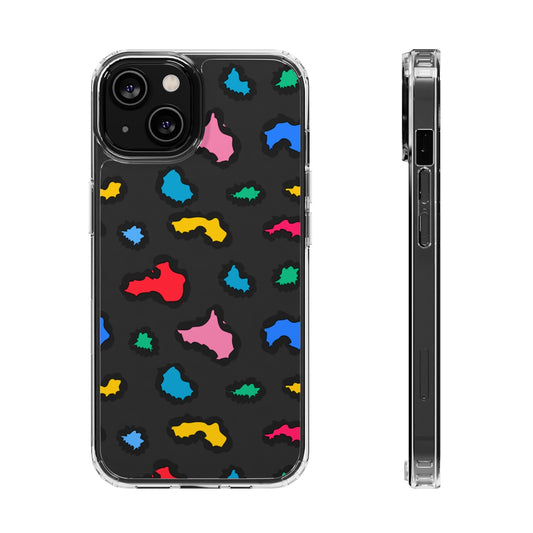 Colorful Leopard Clear Phone Cases