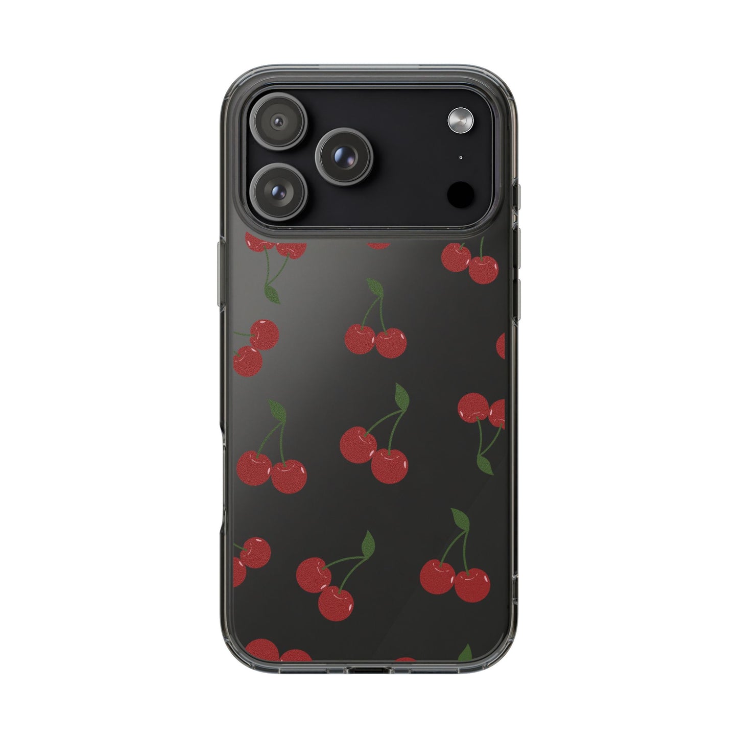 Random Cherry Pattern Clear Phone Case