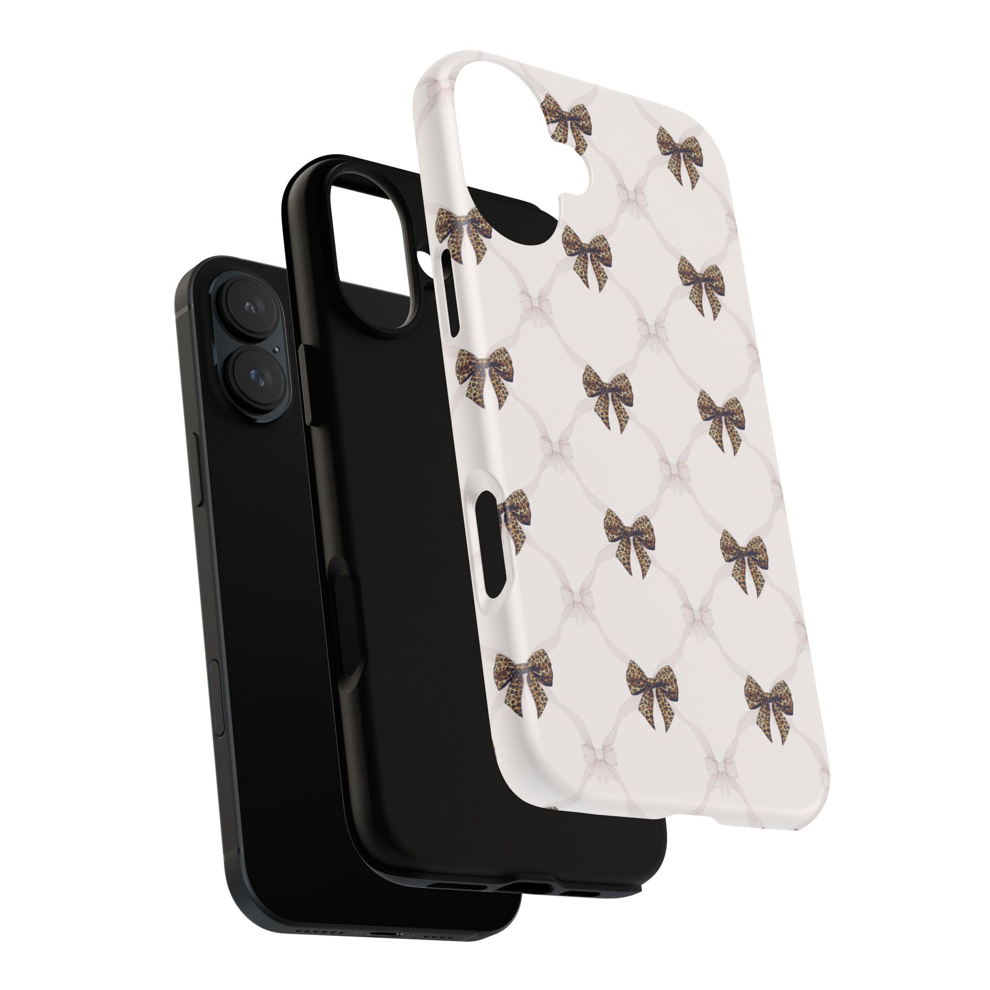 Chic Bow Pattern Phone Case | Elegant Clear Protective Case | Stylish iPhone & Samsung Cover - JGUS