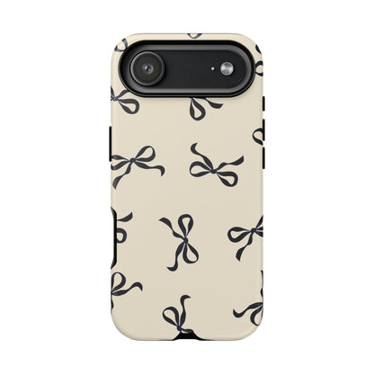 Beige and Black Bow Phone Case - JGUS