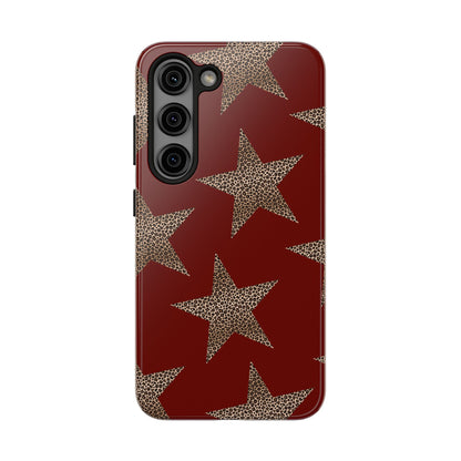 Leopard Star Luxe - Burgundy Edition | Aesthetic Coquette Phone Case for iPhone & Galaxy