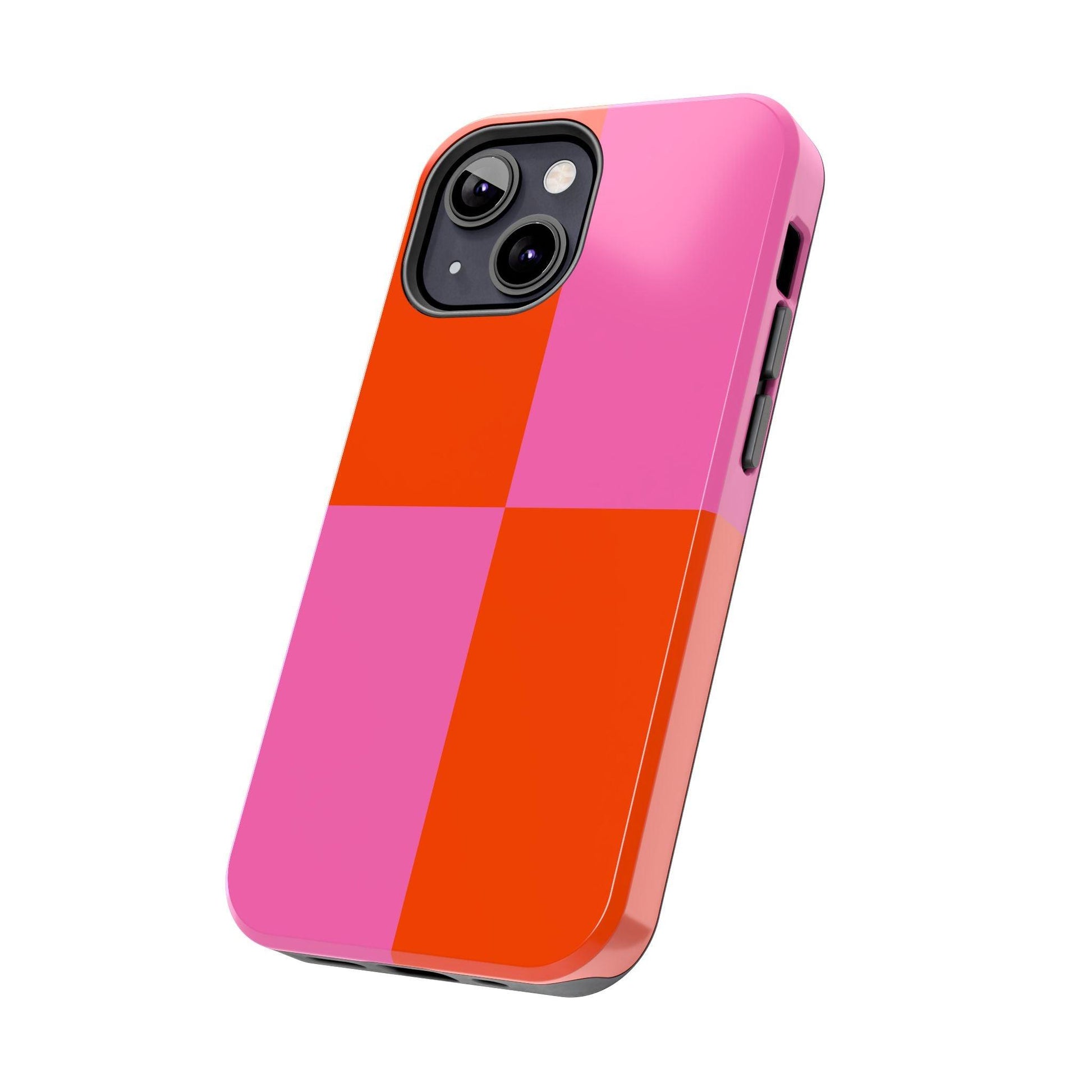 Plaid Sunset Orange & Pink Phone Case - JGUS