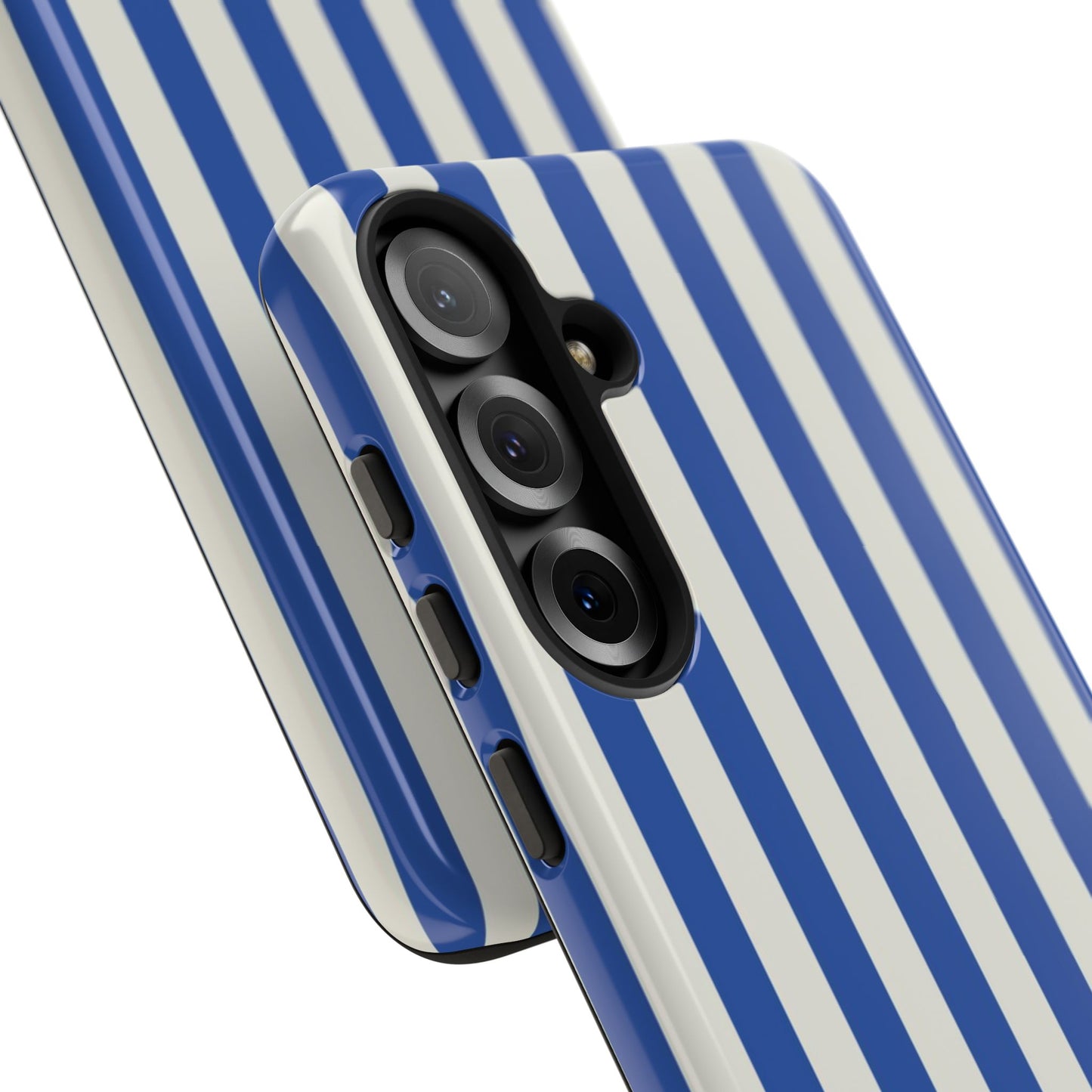 Title: Blue & White Stripe Phone Case – Classic Nautical Pattern for iPhone & Samsung - JGUS