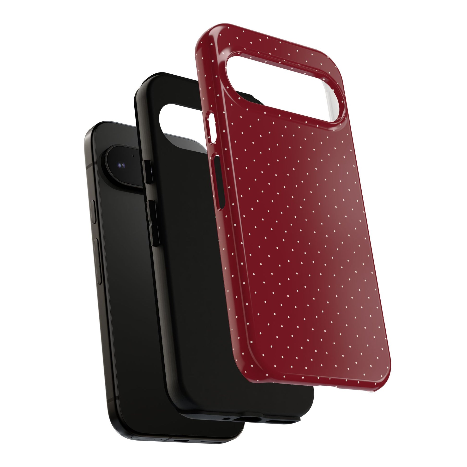 Burgundy  & White Dots Case - JGUS