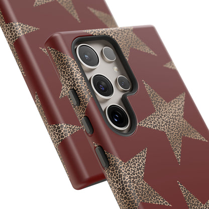 Leopard Star Luxe - Burgundy Edition | Aesthetic Coquette Phone Case for iPhone & Galaxy - JGUS