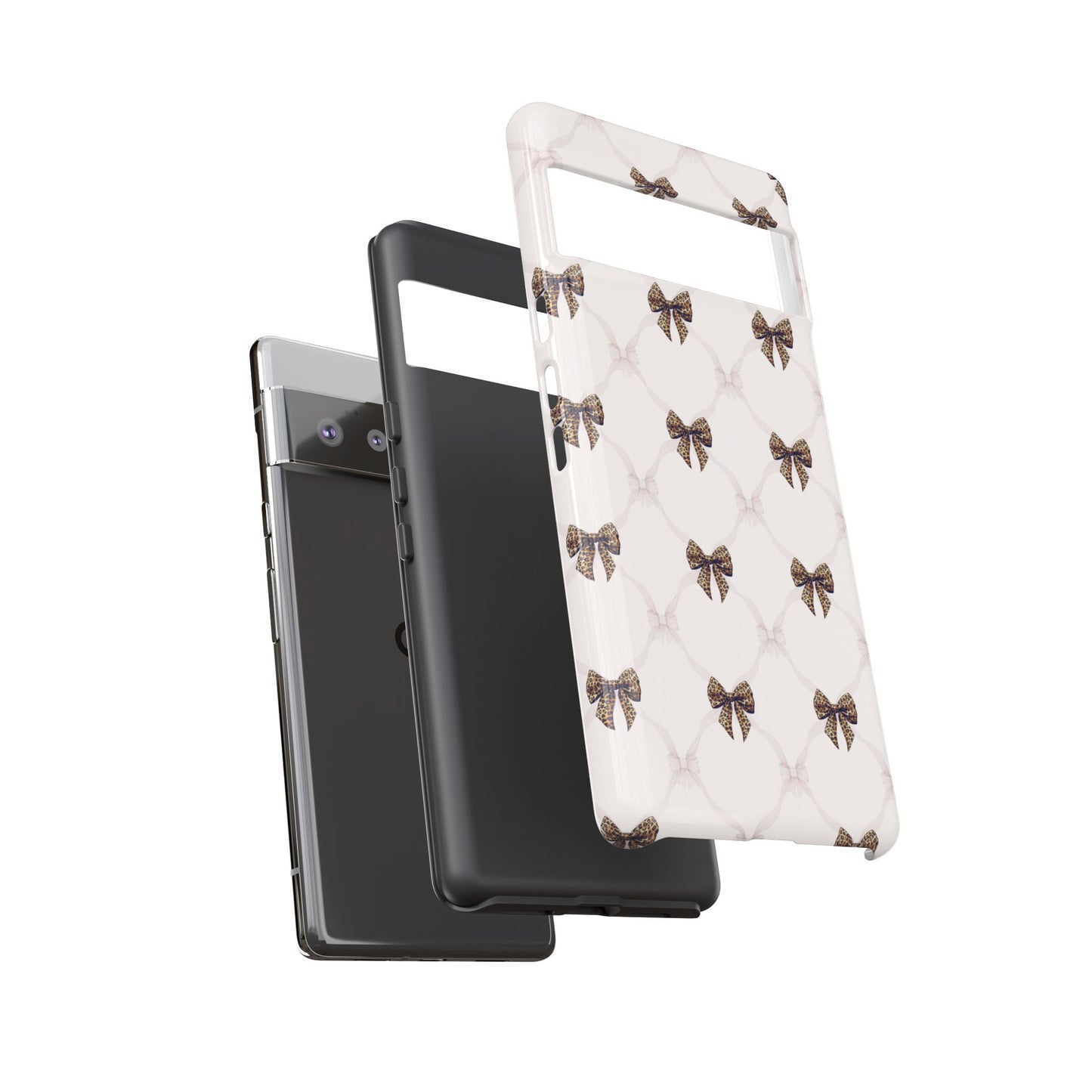 Chic Bow Pattern Phone Case | Elegant Clear Protective Case | Stylish iPhone & Samsung Cover - JGUS