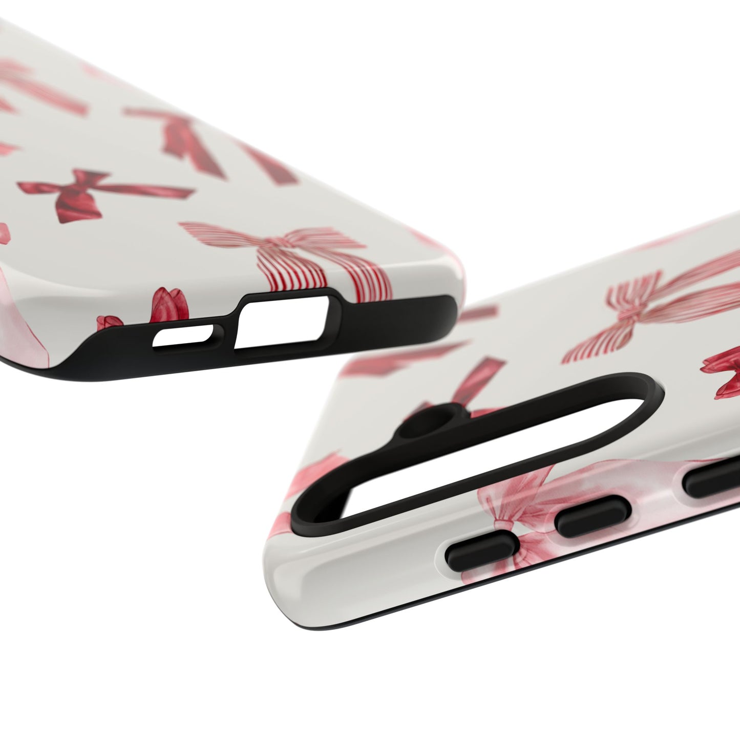 Burgundy Chic Bow Design Phone Case - JGUS