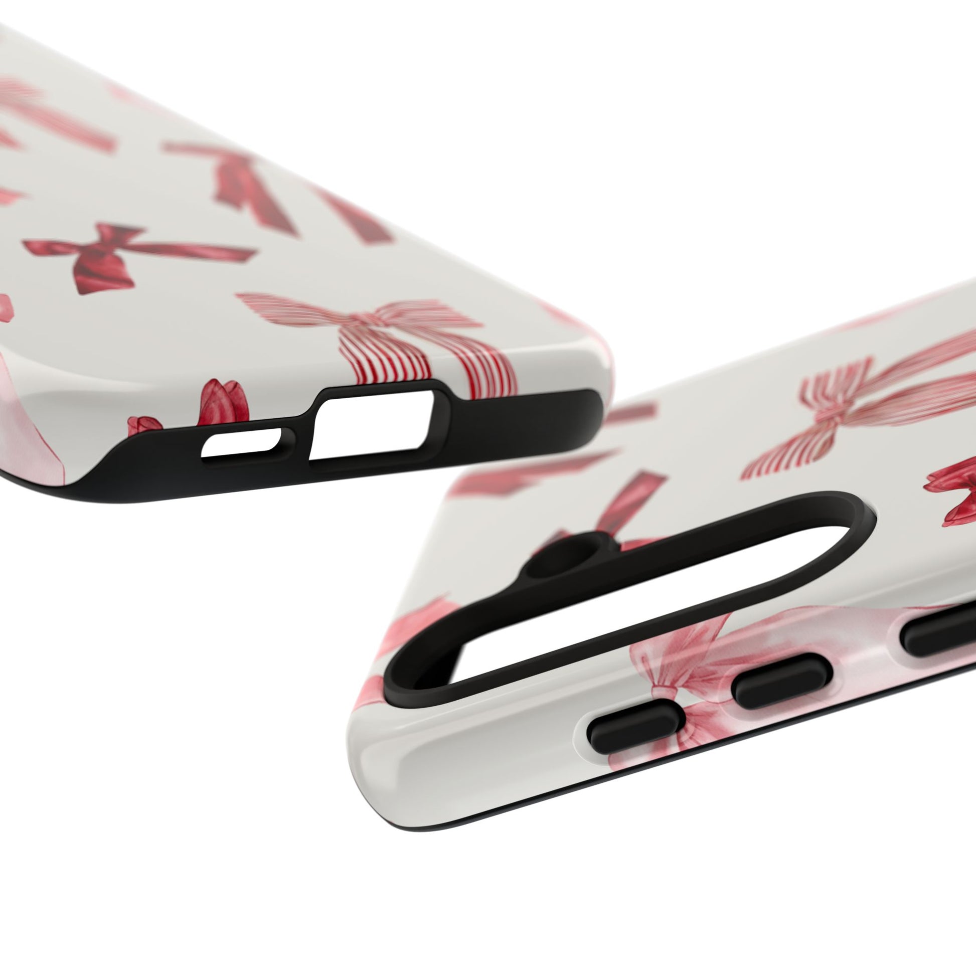 Burgundy Chic Bow Design Phone Case - JGUS