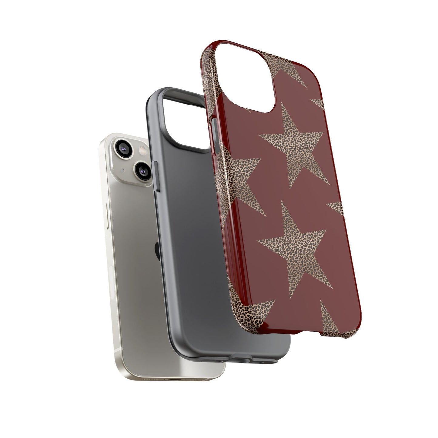 Leopard Star Luxe - Burgundy Edition | Aesthetic Coquette Phone Case for iPhone & Galaxy - JGUS