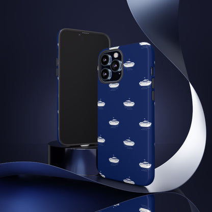 Blue Boat Phone Case – Calm Ocean Pattern for iPhone & Samsung, Durable & Stylish Protection - JGUS