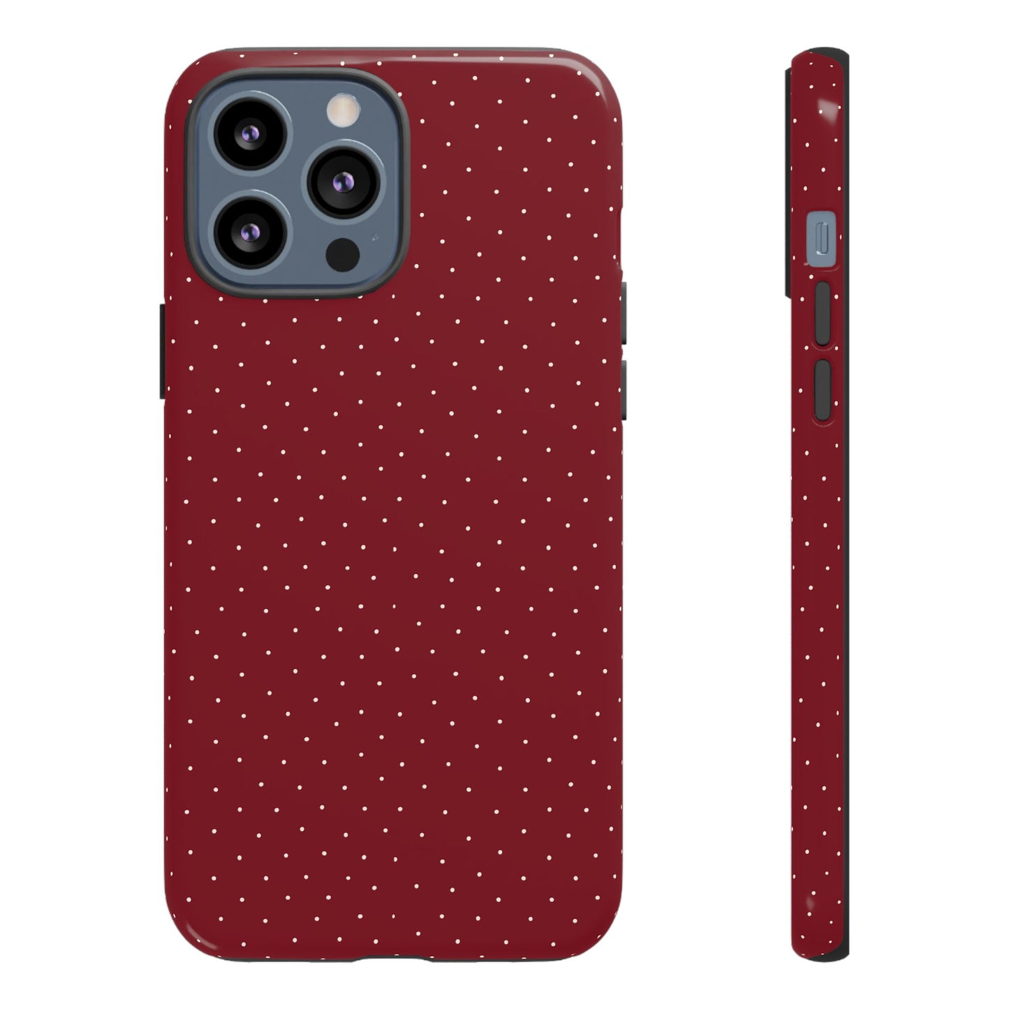 Burgundy  & White Dots Case - JGUS