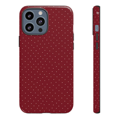 Burgundy  & White Dots Case - JGUS
